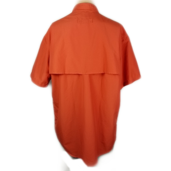 L.L. Bean Mens Fishing Shirt Sz L Orange Vented - Picture 4 of 6